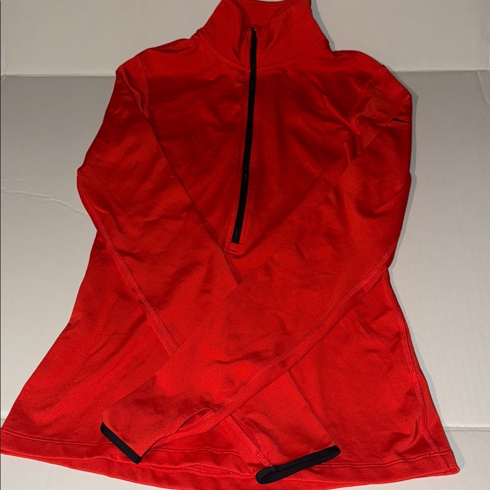 Nike Pro Bright Red Quarter-Zip Top
